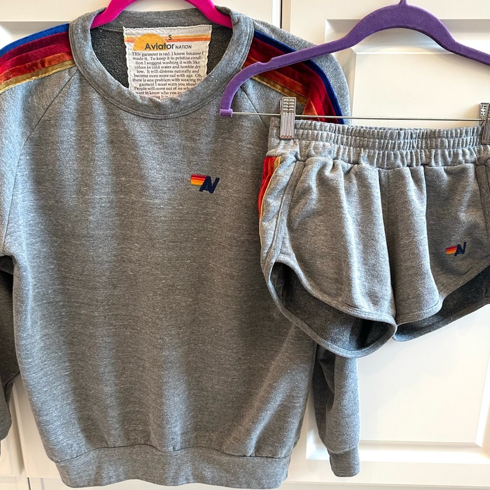 Aviator Nation sweatshirt Sz Small and shorts Sz XS